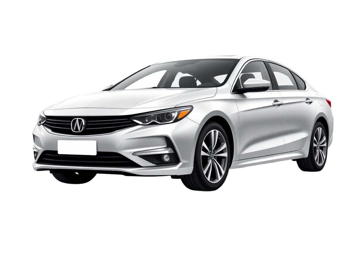 Silver sedan available for weekly rental